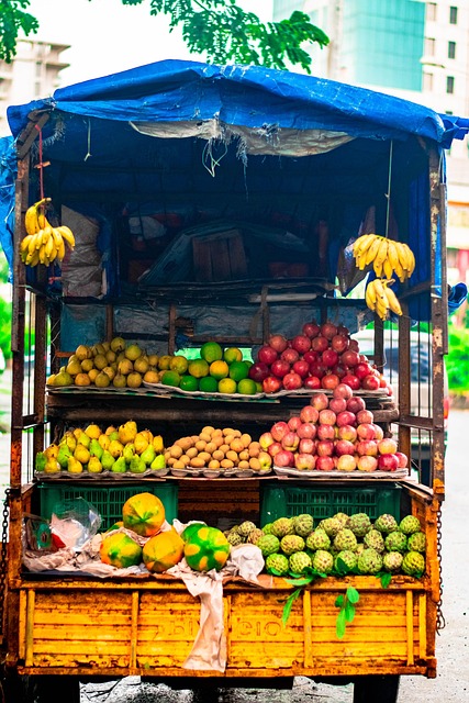 Früchte, Obstwagen, Bauernhof, Lastwagen