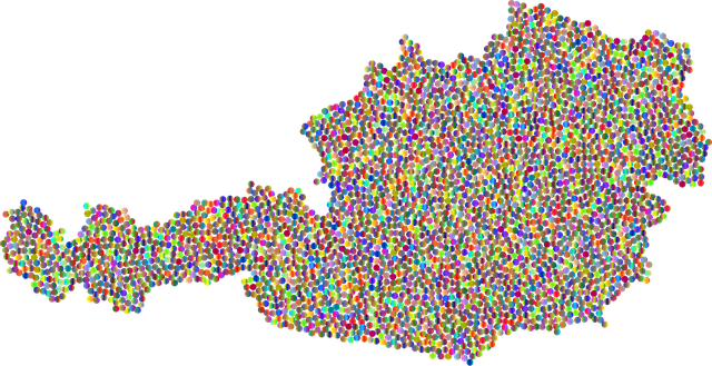 Austria, Cercuri, Puncte, Hartă, Țară