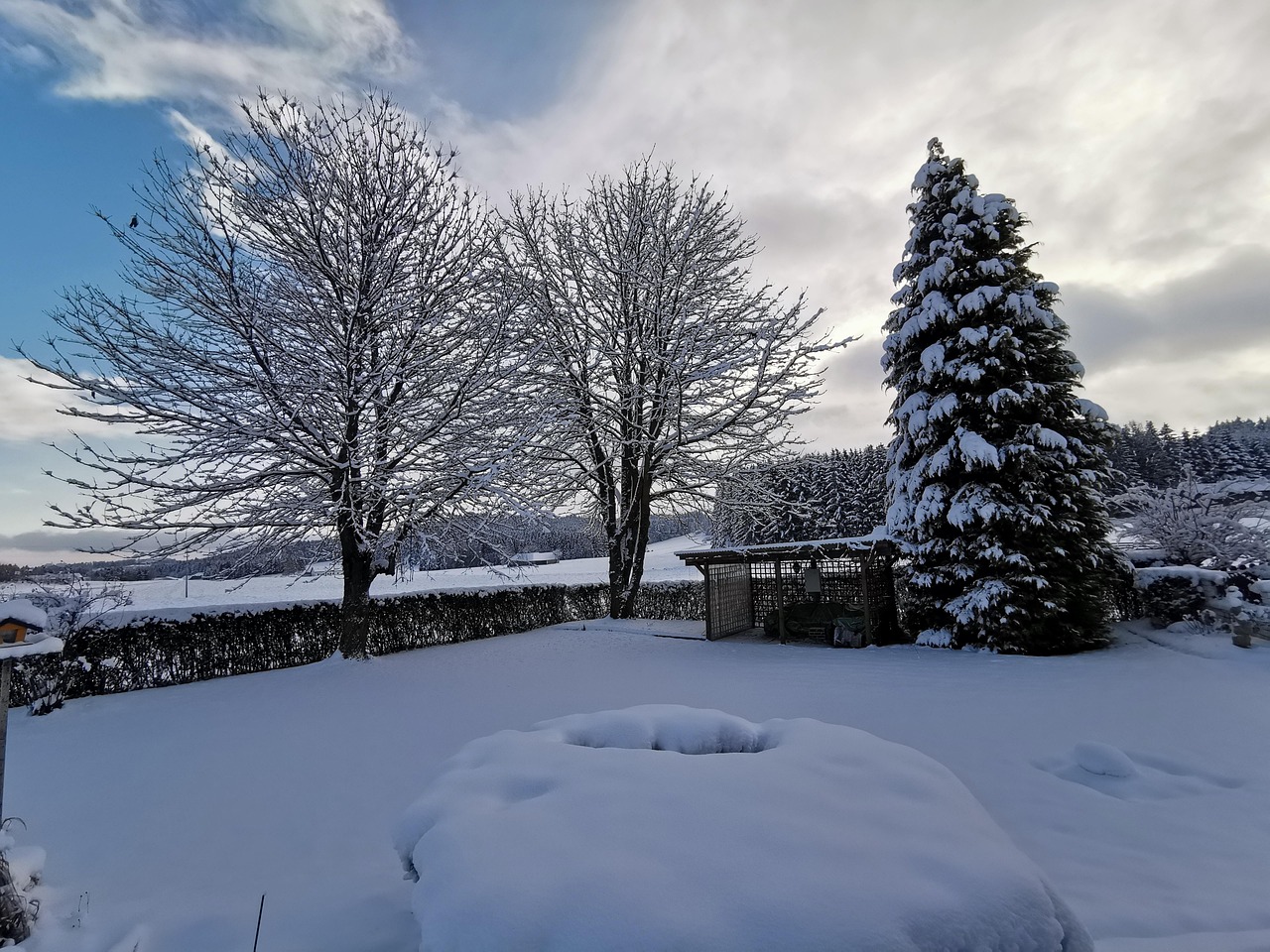 Fotohintergrund Winterlandschaft – 2,1x1,5m, Vinyl, Für Weihnachtsfotos, Babyparty & Portrait