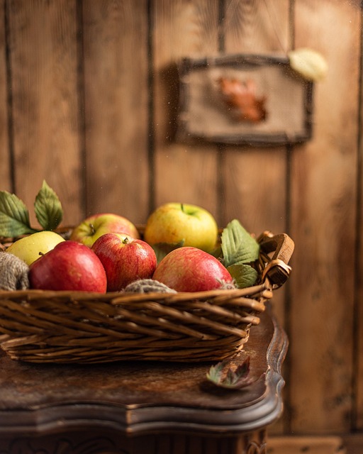 Manzanas, Frutas, Cesta, Rústico