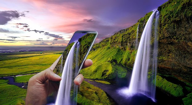 Водопад, Мобильный, Природа, Пейзажи