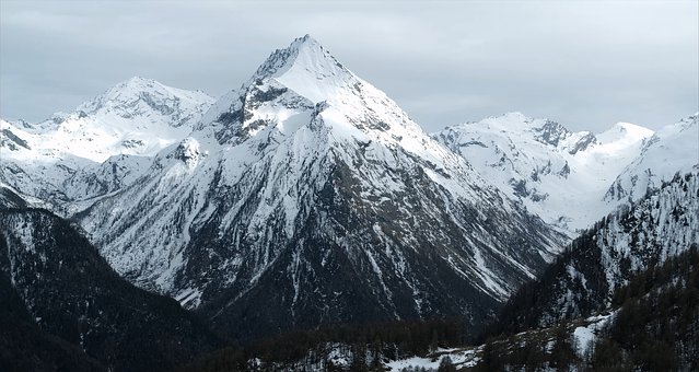 Гора, Эльбрус, Зима, Снег, Природа