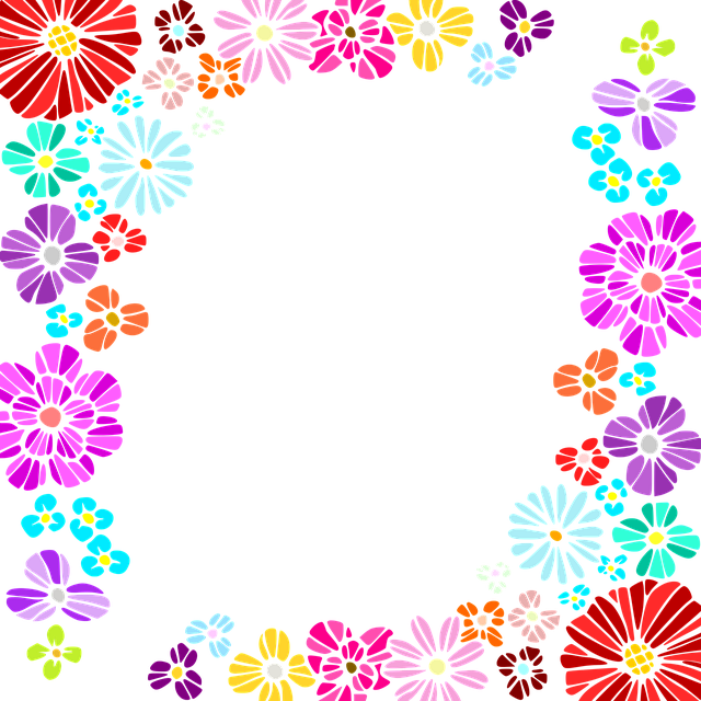 Free floral frame frame spring vector