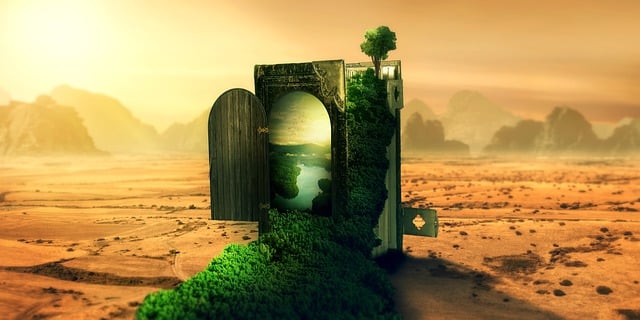 Free fantasy a book desert illustration