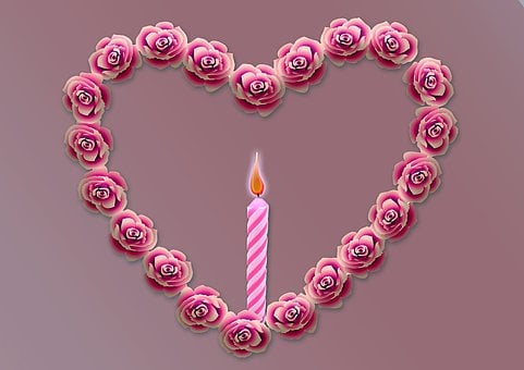 Hjerte, Roser, Stearinlys, Valentinsdag