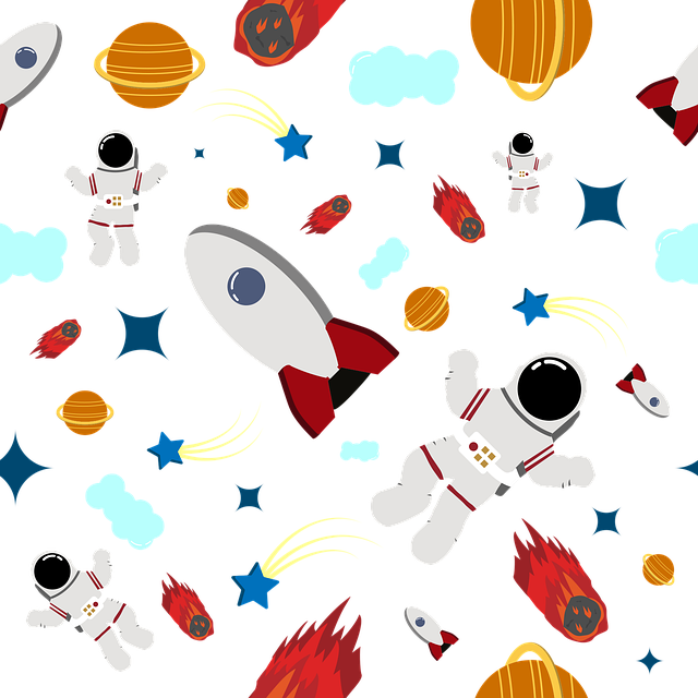 Sømløst Mønster, Barn, Kosmonaut, Meteor