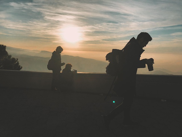 Fotografování, Přátelé, Západ Slunce