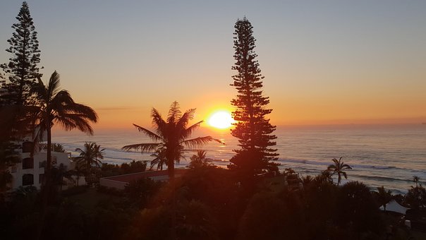 Sunrise, Sydafrika, Durban, Strand