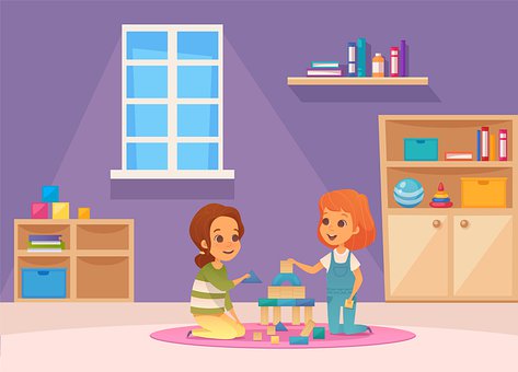 Free Girls Playing Character Vector illustration and picture