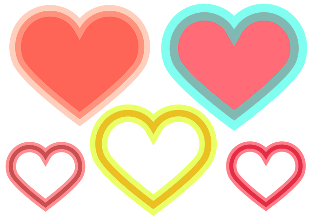 Free hearts isolated romantic vector
