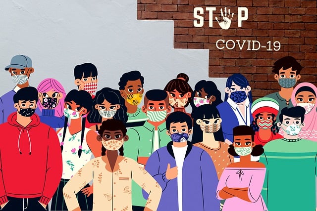 Free coronavirus people face mask illustration