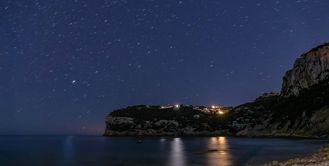 Strand, Steen, Zee, Nacht, Costa, Cliff