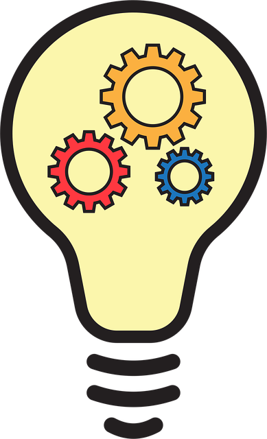 Free idea bulb gears vector