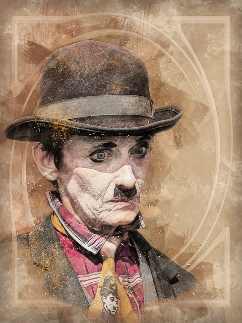 Free charlie chaplin copy circus illustration