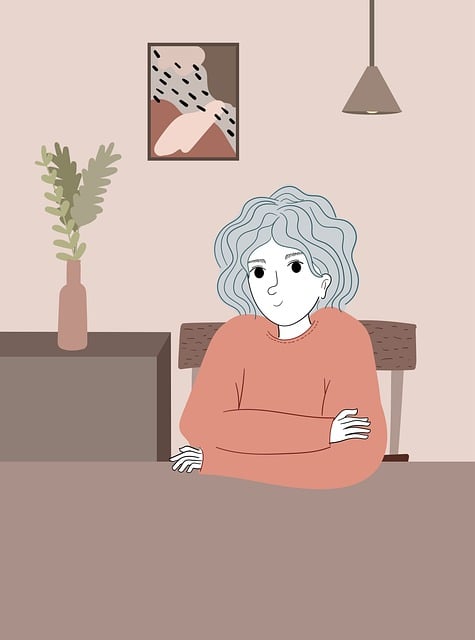 Free woman home chilling illustration