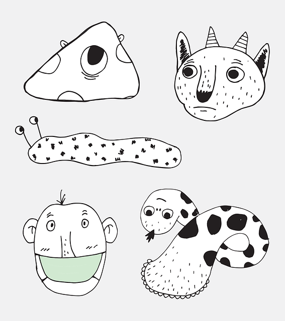 Free monsters characters cartoon vector