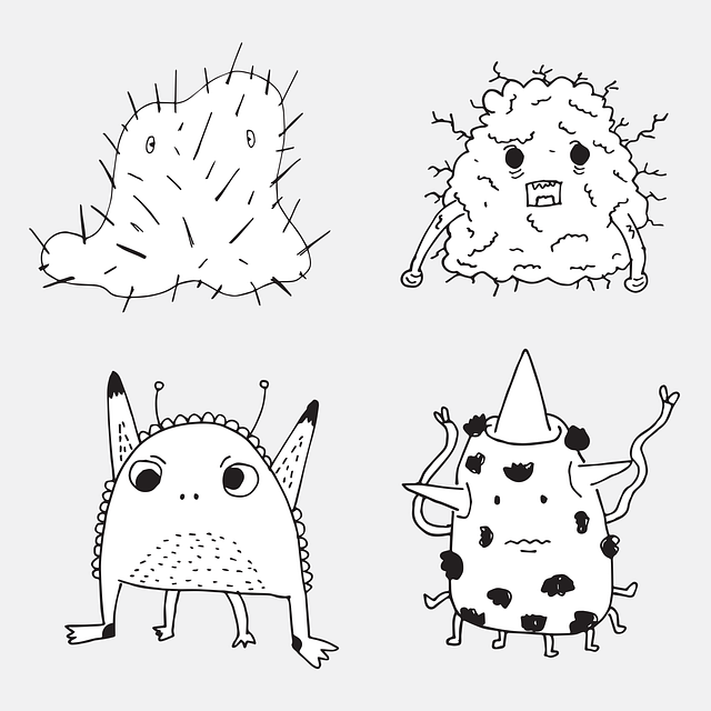 Free monsters characters cartoon vector