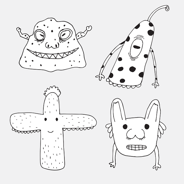 Free monsters characters cartoon vector