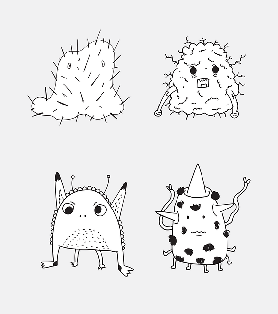 Free monsters characters cartoon vector