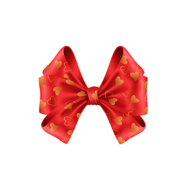 Free ribbon bow hearts illustration