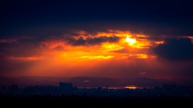 Sø, Solopgang, Morgen, Sol, Orange