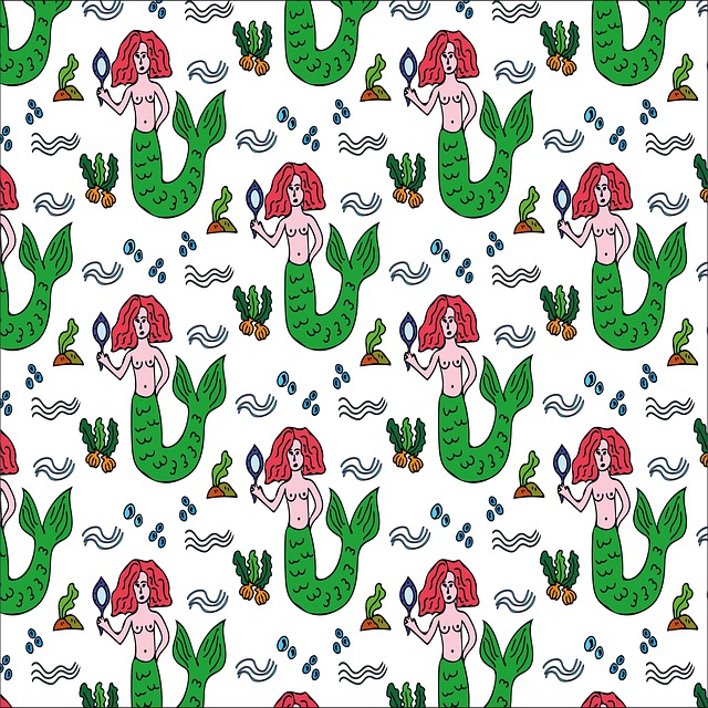 Download Mermaid Print Pattern Royalty-Free Stock Illustration Image ...