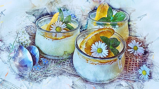 Free milk cream oranges illustration