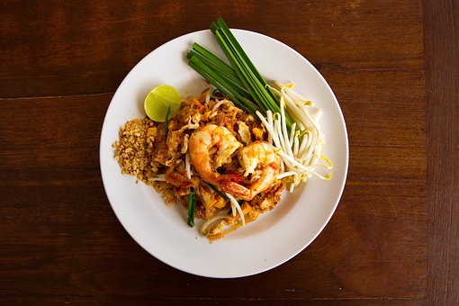 กุ้ง, ก๋วยเตี๋ยว, ผัก, ผัดไทย, อาหารไทย