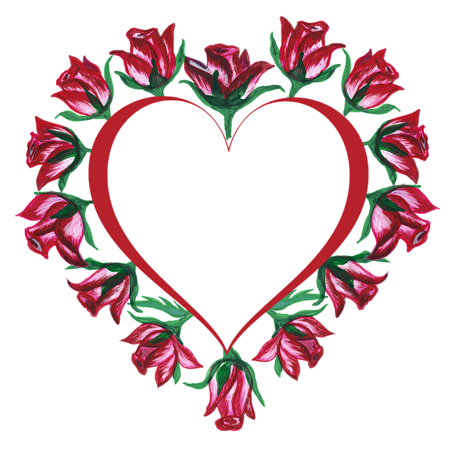 Free heart roses love vector