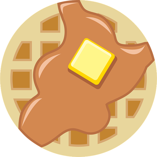 Free waffle breakfast food vector
