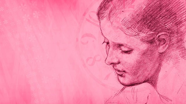 Free woman face clock illustration