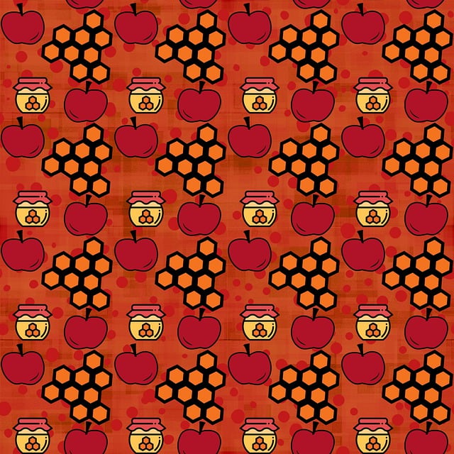 Free apples honeycomb pattern illustration
