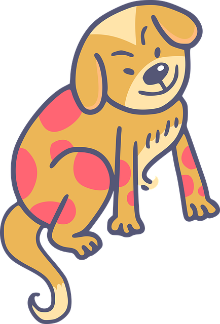 Free doodle cartoon dog illustration