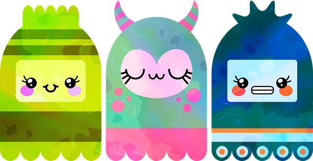 Free monsters faces characters illustration