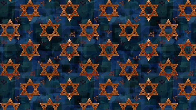 Free digital paper star of david pattern illustration
