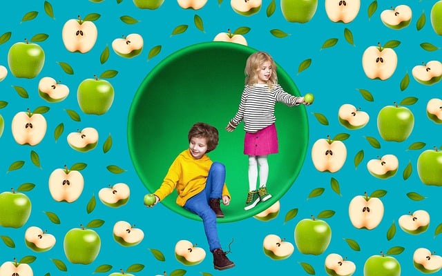 Free kids apples texture illustration