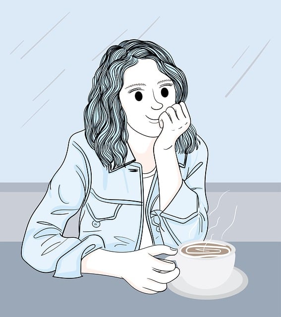 Free woman coffee leisure illustration