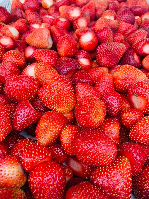 Frutillas, Fresas, Rojo, Erdbeeren, Obst