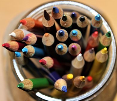 Free Multi-Colored Pencils Cup photo and picture