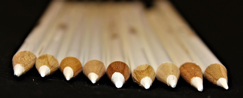 Free White Pencils Black Background photo and picture