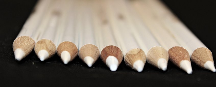 Free White Pencils Black Background photo and picture