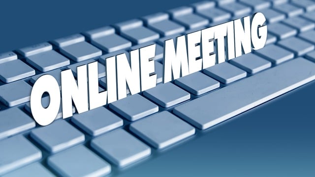 Free keyboard online meeting communication illustration