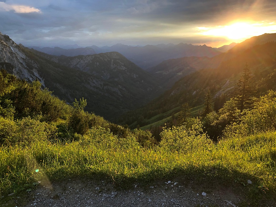 山 傍晚的太阳 景观 - Pixabay上的免费照片 - Pixabay