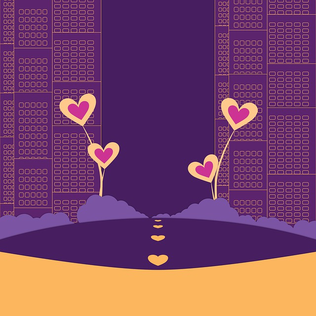 Free the luv path love in air kites balloons illustration