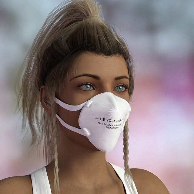 Free woman face mask ffp2 illustration