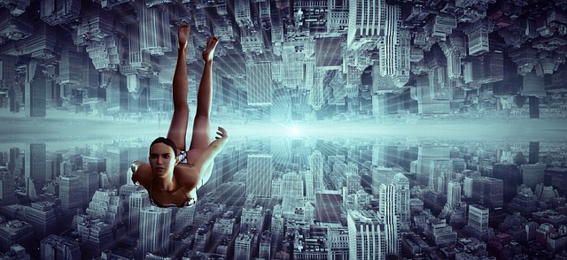 Free fantasy city flying illustration