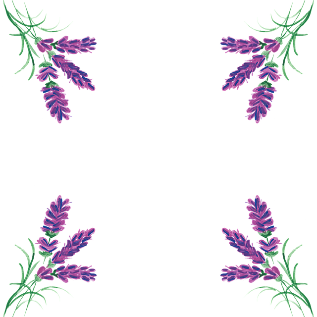 Free lavender beautiful flowers border vector