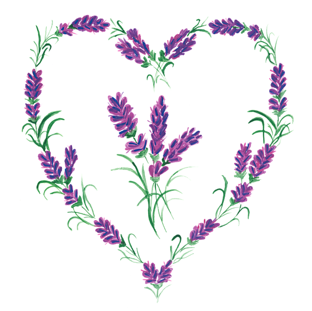 Free lavender frame heart vector