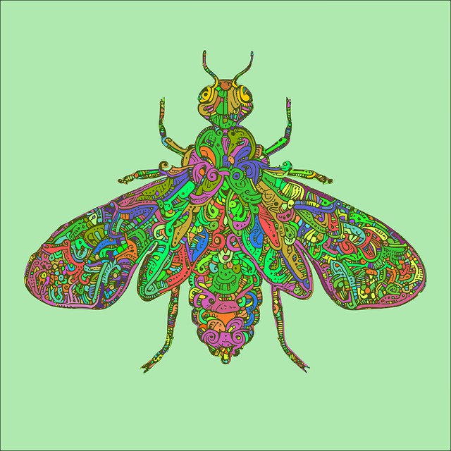 Free psychedelic butterfly colorful illustration