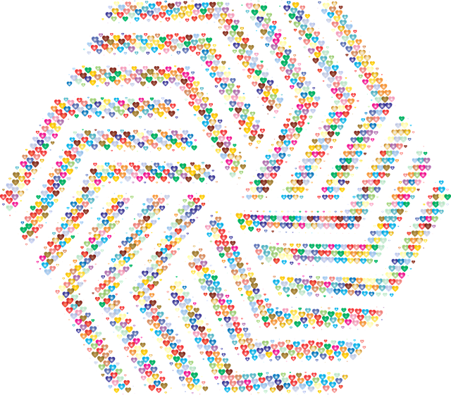 Hexagonal, Corações, Amor, Telha